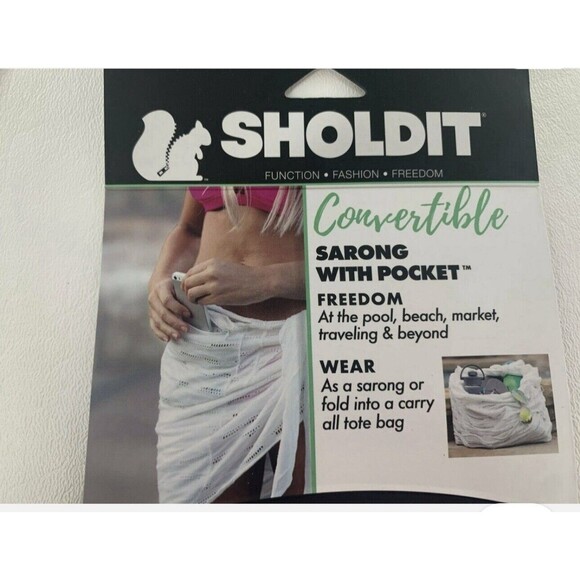 Sholdit Convertible Sarong With Pocket, Beach/ Pool Coverup, Tote, Teal Color - Picture 1 of 8